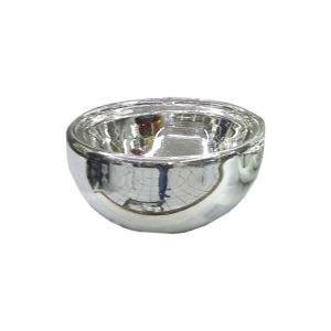 Maceta Plateada de Vidrio Soplado Tipo Bowl
